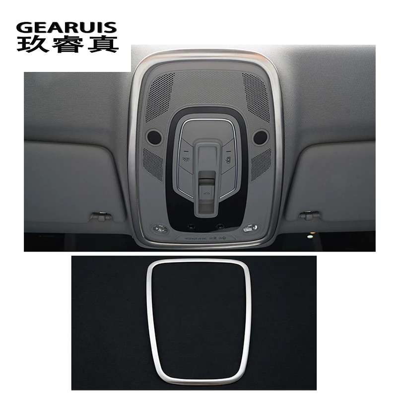 

Car-styling Reading Light Dome Panel Decorative Frame Cover Trim Interior Molding stainless steel Sticker For Audi A4 B9 2017