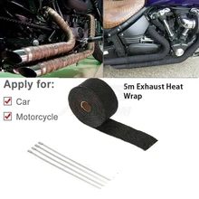 Универсальный мотоцикл негорючий турбо коллектор тепла выхлопной тепловой обёрточная лента нержавеющая стяжки 1,5 мм* 25 мм* 5 м