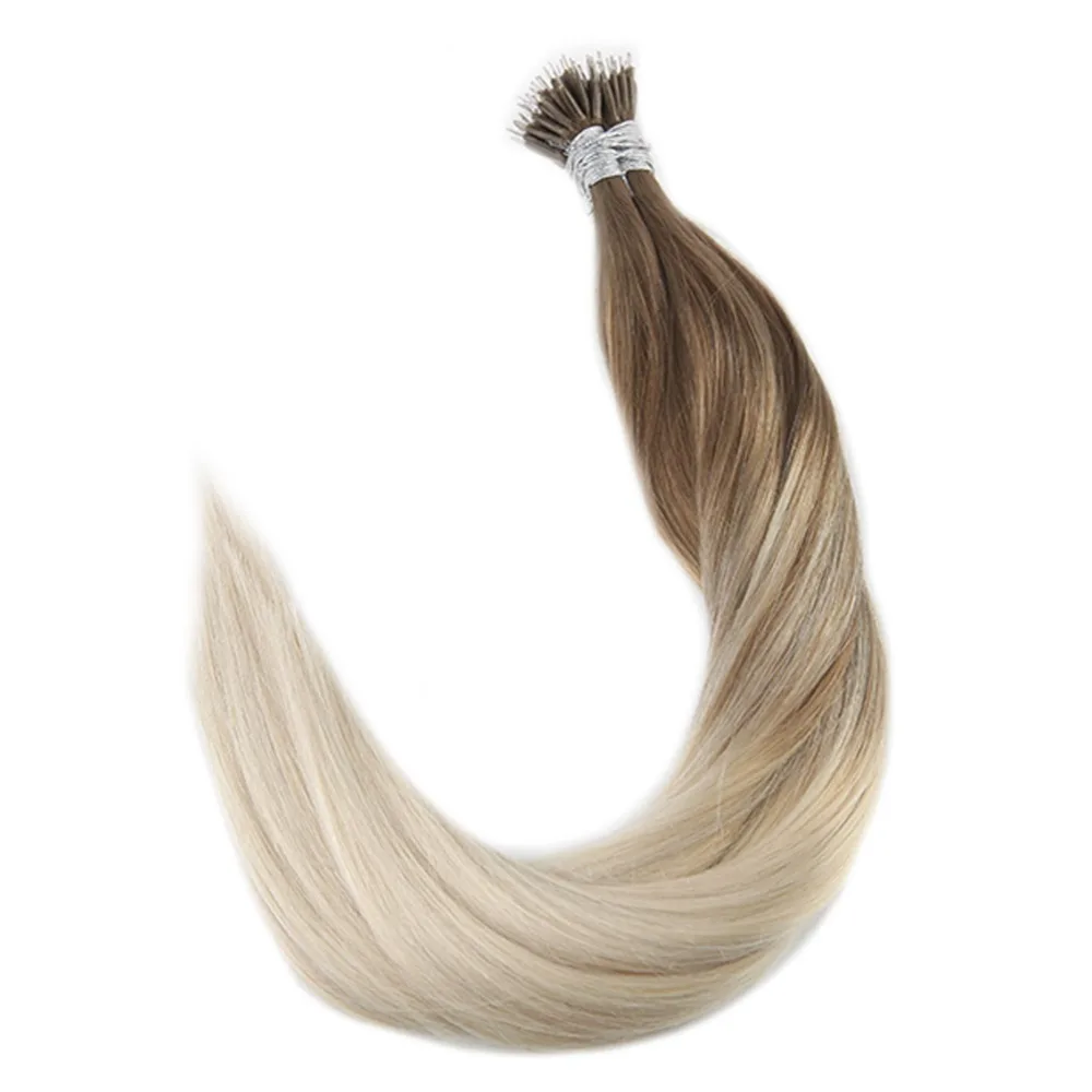 Full Shine 0.8g/strand Remy Balayage Hair Extensions Nano Ring