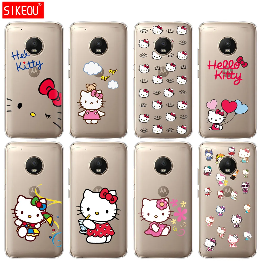 

silicone case phone cover For Motorola Moto G6 G5 G5S Z2 Z3 PLAY PLUS X4 E4 E5 C hello kitty coque funda