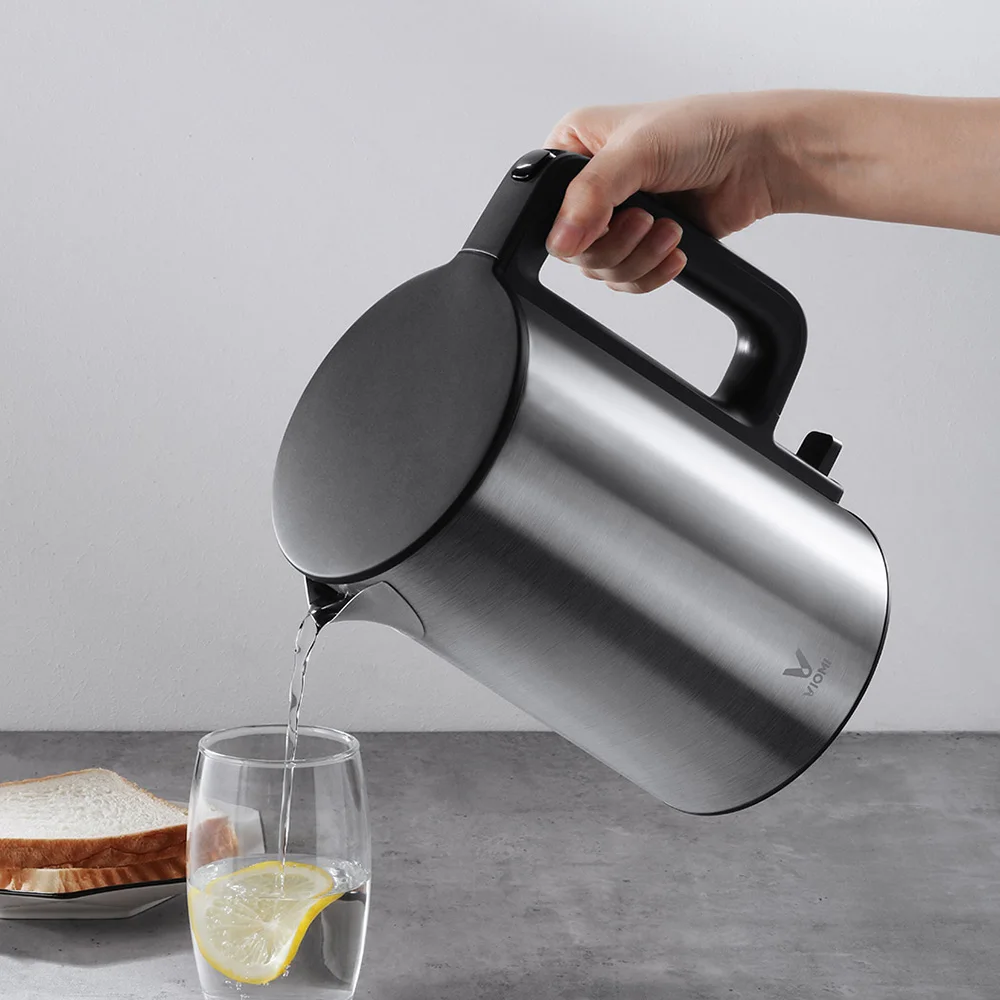01 VIOMI Pro Home 1.5L большой емкости термостат быстрого нагрева индикатор подсказка Электрический чайник из нержавеющей стали 1800 Вт - Цвет: Silver