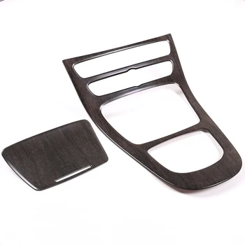 

2 Pcs Console Gear Panel Frame Cover Trim Oak Wood Grain ABS For Mercedes Benz E Class 2019 Car Accessories