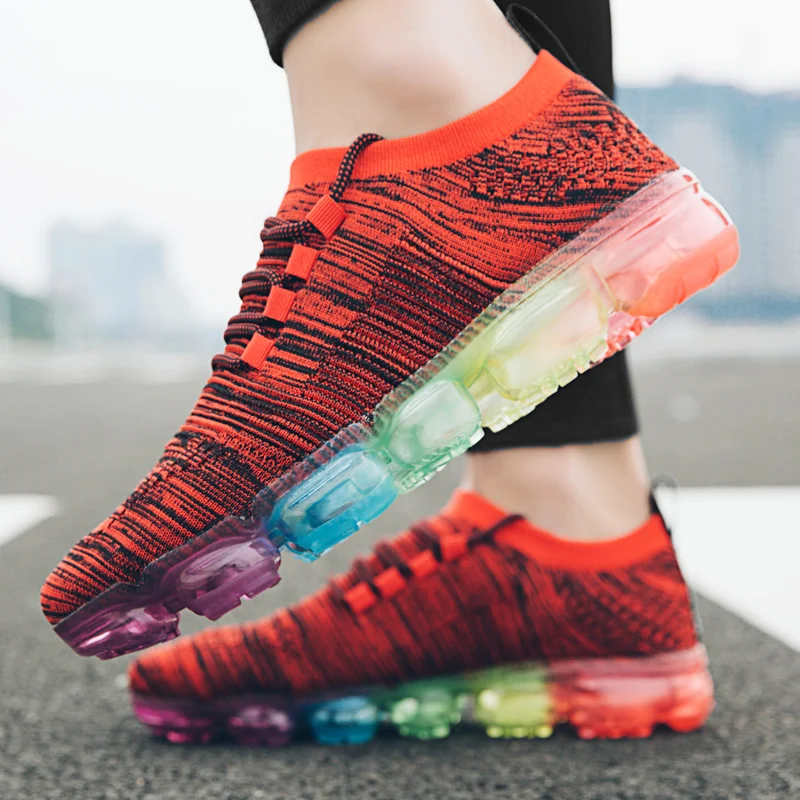 

TULUO Men Running Shoes Vapormax Mesh Air Cushion Mens Sneakers Breathable Lace-up Trainers Male Sport Shoes Zapatillas Hombre
