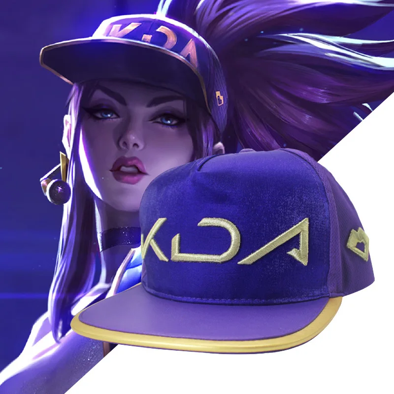Игровой персонаж LOL K/DA Akali карнавальный костюм шляпа от солнца KDA в стиле хип-хоп