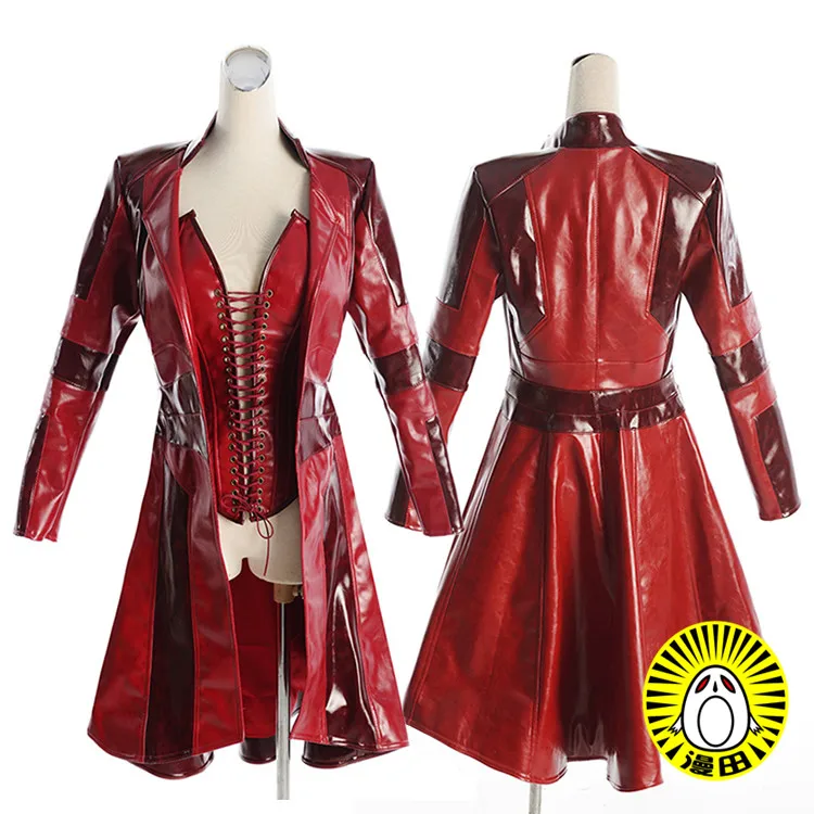 Мстители Скарлет ведьма Ванда косплей костюм Красная куртка на заказ
