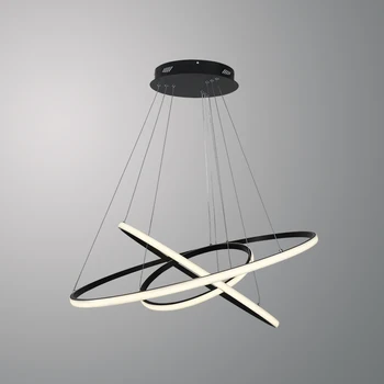 

Modern Ring Circle Chandelier Lighting Living Room Bedroom Dining Room Home Decor Light Fixture Aluminum Droplight