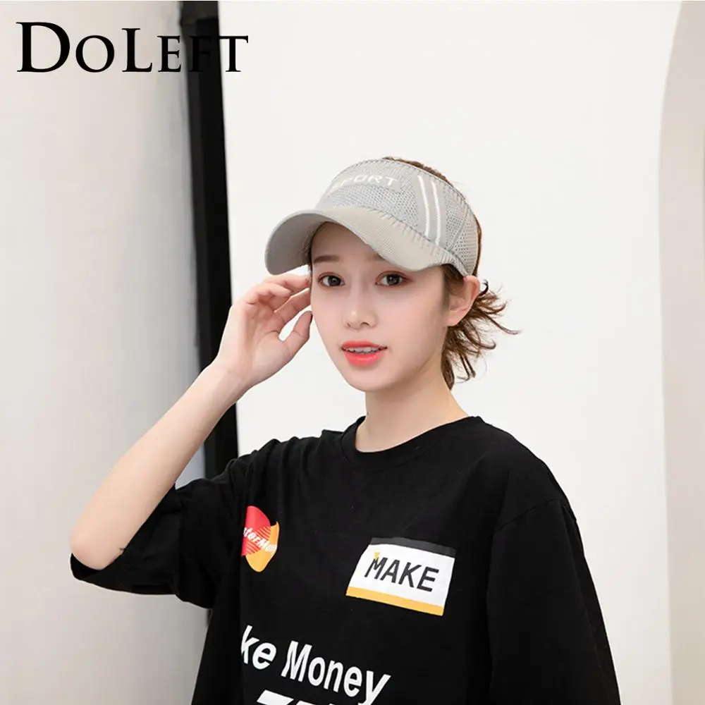 

2019 Outdoor Sport Visors Cap Empty Top Letter Sun Hat Spring Couple Flexible Breathable Running Women Men Summer Hats