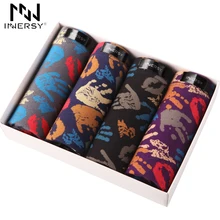 Innersy Брендовое нижнее белье, сексуальные боксеры, супер большой размер, мужское нижнее белье, u-образные выпуклые боксеры, Короткие дышащие шорты с поясом, L~ 5XL, боксеры