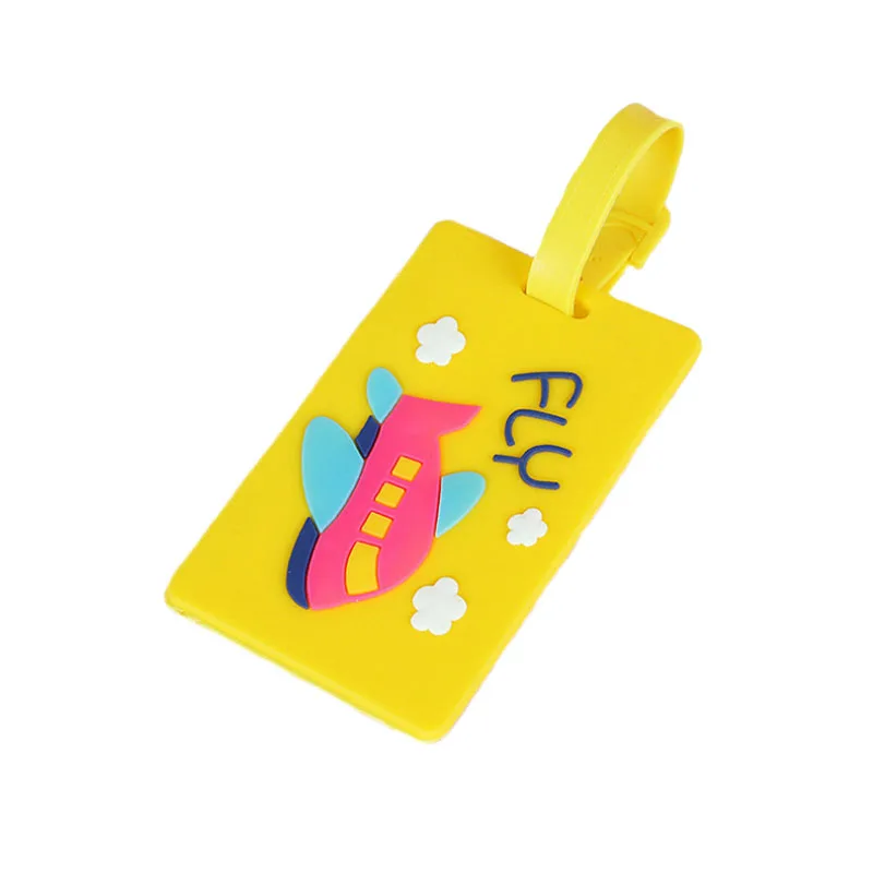Travel luggage tag suitcase baggage check in anti lost mark label bag accessories cartoon soft PVC name tag Travel luggage tag suitcase baggage check in anti lost mark label bag accessories cartoon soft PVC name tag