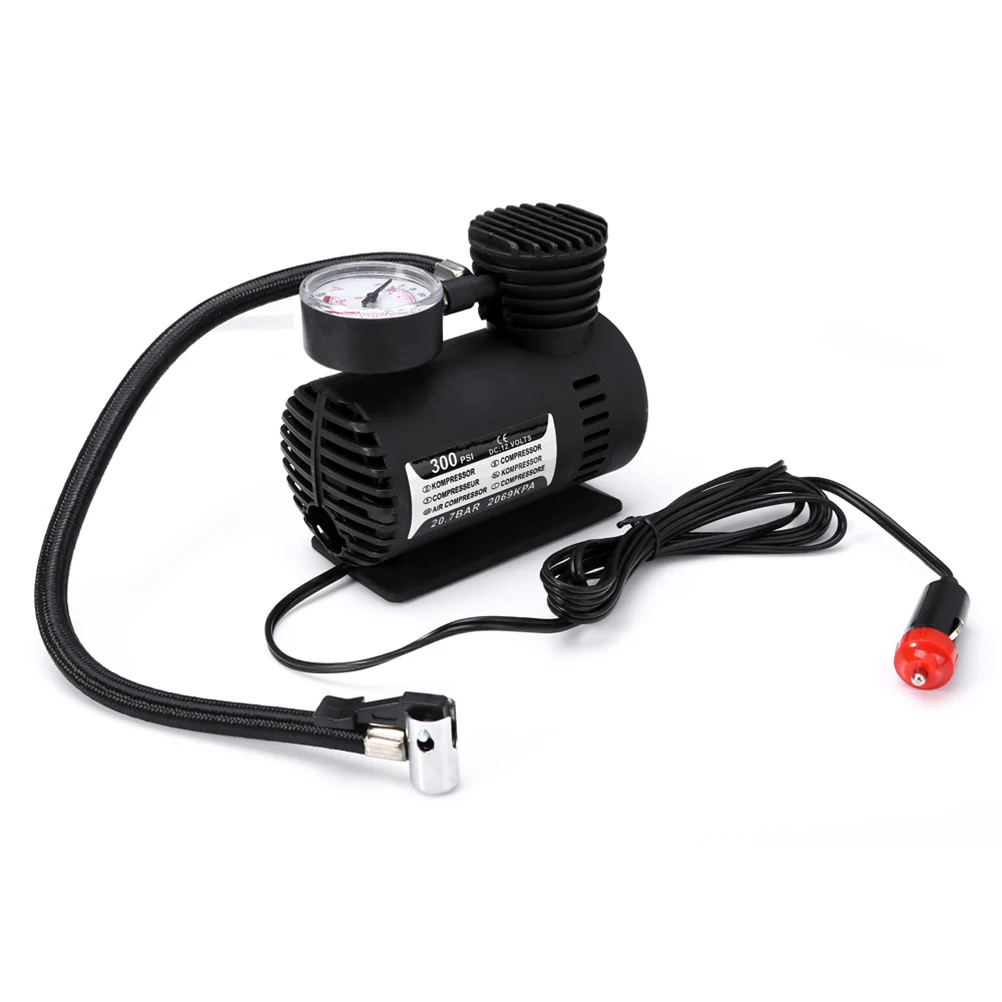 DC 12 V 300 PSI Электрический насос воздушный компрессор шины надувной насос для автомобиля мотоцикла(черный) A20