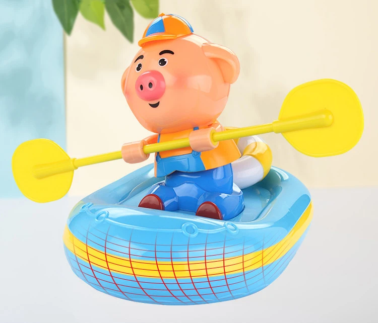Игрушки для ванны Детские заводные лодки корабль играть в воду ванная комната Игрушка милая свинья игрушка гребец для детей Подарки для ребенка