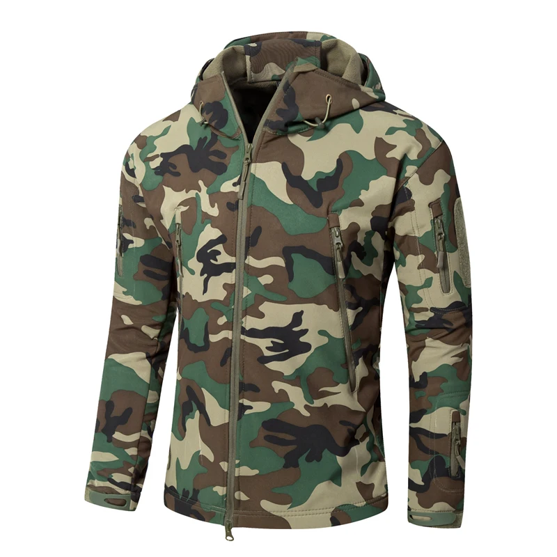 

Men's Brand Spring Military Camouflage Fleece Jacket Army Tactical Clothing Multicam Male Camouflage Waterproof Windbreakers