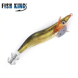 Рыбы король 1 шт. Размер 2 #3 #4 # Рыбалка приманка кальмара приманки осьминог дерева креветки с кальмар молния световой море рыболовные снасти