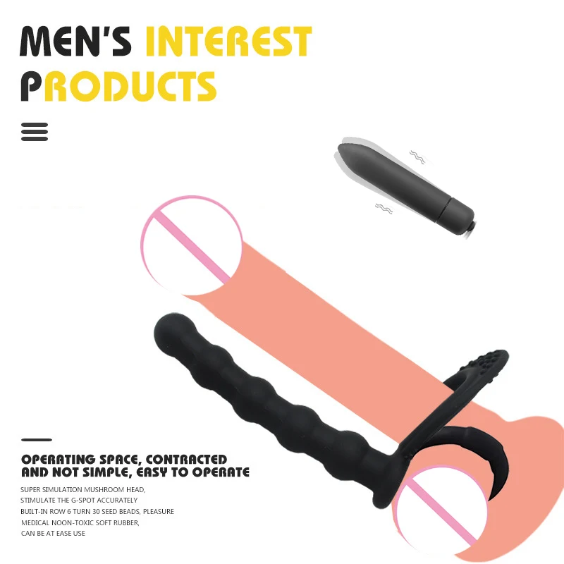 BDSM Bondage Penis Bullet Vibrator Beads Anal Plug Silicone Toys Butt G-Spots Stimulate Masturbation Adult Sex | Красота и здоровье