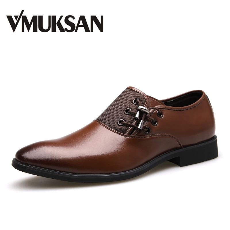 VMUKSAN/Новые Мужские модельные туфли; черные классические мужские оксфорды с острым носком; модные мужские туфли для деловой вечеринки; размеры 38-47