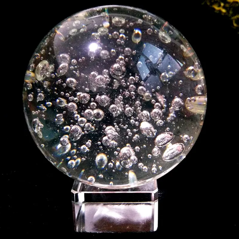 1pc 80mm spherical galaxy object miniatures K9 crystal ball 3D laser engraving quartz glass ball