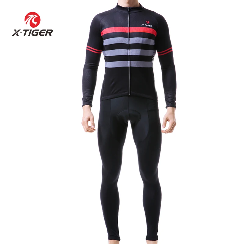 X-Tiger с длинными рукавами Pro Bib Велоспорт Набор дышащая одежда MTB для велосипедистов велосипедная одежда комплект велосипедная одежда Maillot Ropa Ciclismo