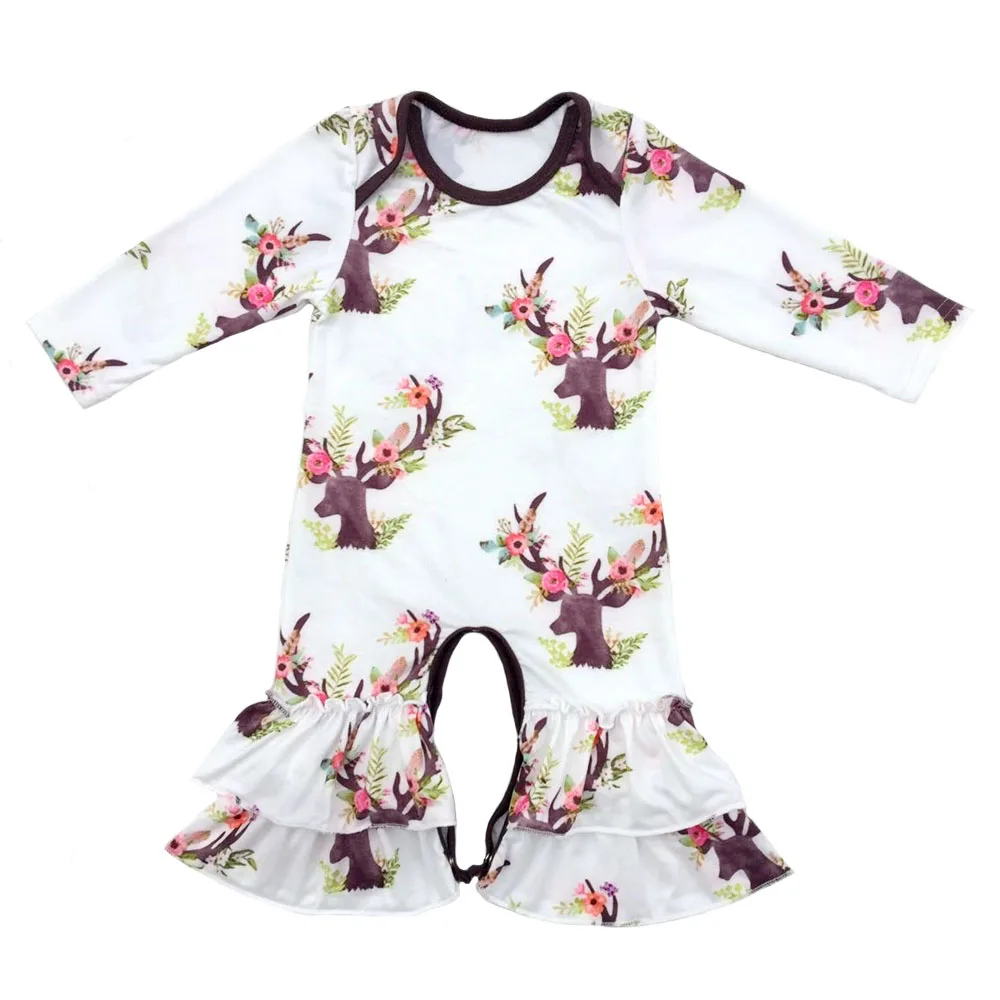 Pyjama de noël pour soeur | Pyjama à volants, motif floral, pour bébés garçons et filles, barboteuse à volants, pour thanksgiving, robe de nuit, pour noël