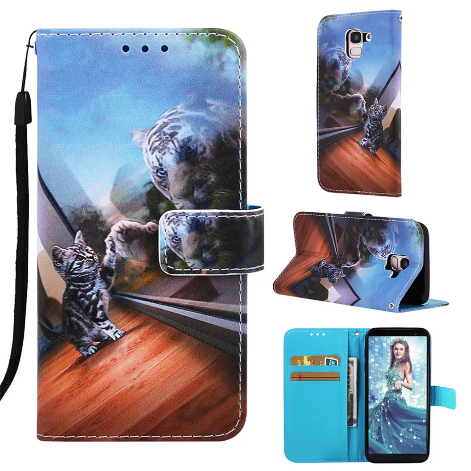 Для Fundas samsung Galaxy M10 M20 M30 S8 J6 плюс A10 A10E A20E A20 A30 A40 A50 A70 чехол с откидной крышкой с отделением для карт с милый тонкий кожаный чехол-книжка чехол DP03D