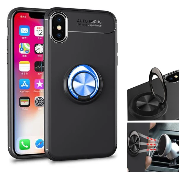 Чехол для iPhone X XS Max XR 8 7 6 6S Plus 5 мягкая гибридная задняя крышка из ТПУ с магнитным