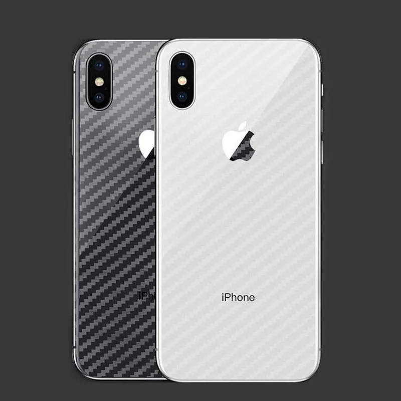 

5pcs Anti-Scratches Clear Protective Film Carbon Fiber Screen Protector Sticker For iphone XR XS X Max Back Panel Cover Skin