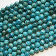 Meihan(2 нити/набор) натуральный экономичный 8 мм Синий Апатит Гладкий Круглый бисер для изготовления ювелирных изделий