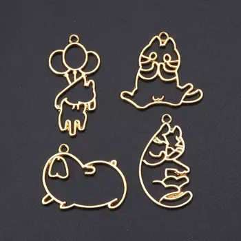 

40Pcs Cute Cat Animal UV Frames Pendant Open Bezel Setting UV Resin Jewelry DIY