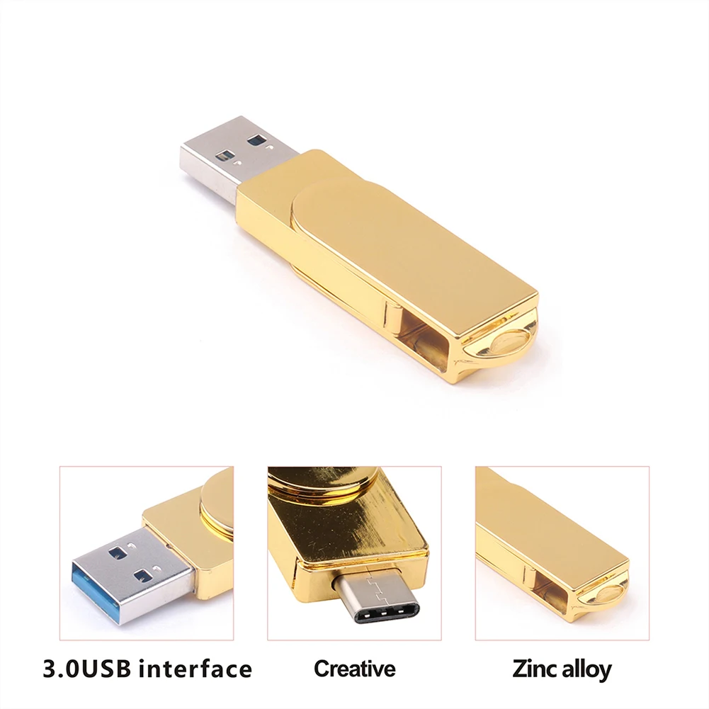 Г 8 г/г 16 г/32 г/64 г портативная Вращающаяся крышка USB 3,0 type-C металлическая флеш-память U диск оптовая продажа