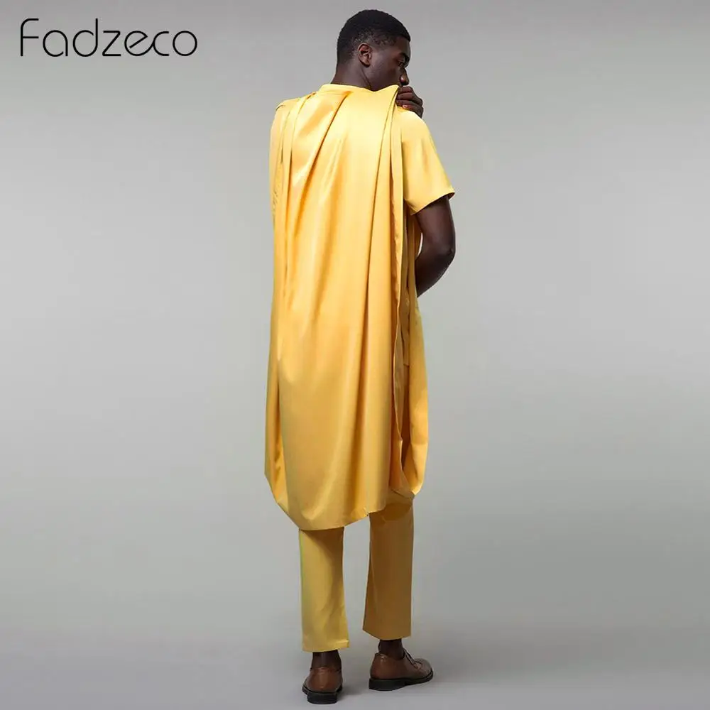 Fadzeco Agbada африканские костюмы для мужчин Дашики Этническая официальная одежда Топы рубашка брюки Бизнес 3 шт. набор африканская одежда Базен