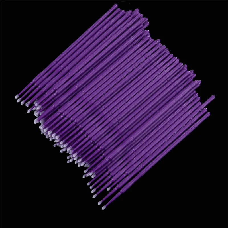 100 шт/бутылка микроblading микрощетки тампон без ворса татуировки принадлежности для перманентного D#823 дропшиппинг - Цвет: Purple