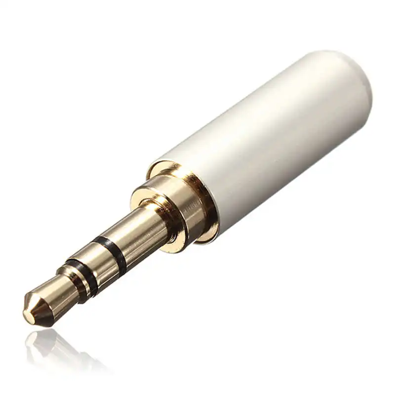 Новое поступление Золота В переменного тока 3-полюсный 3,5 мм мужской разъем для наушников Металл аудио пайки для Sennheiser цена оптовой продажи