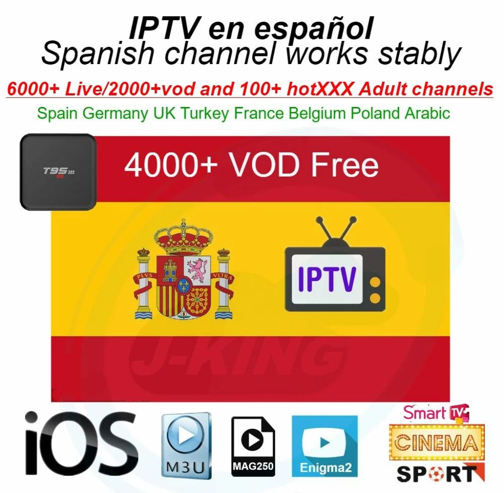 Испания IP tv M3u Abonnement Ip tv UK duit Frans Spaans mediaset premium Voor Android Box Enigma2 Smart tv PC Linux