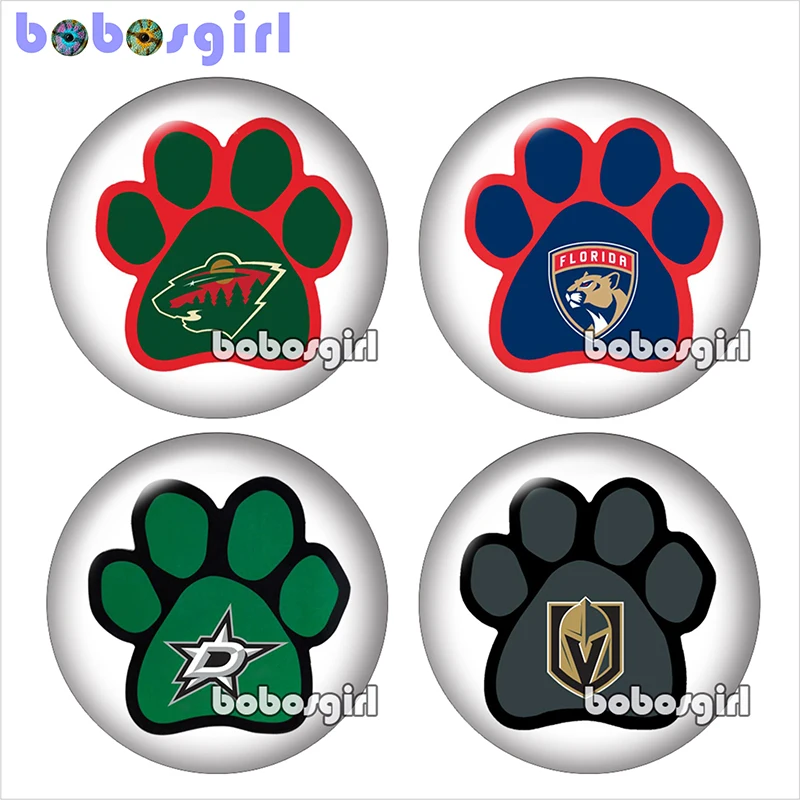 

Hockey sports team 12pcs mixed 12mm/18mm/20mm/25mm Round photo glass cabochon demo flat back Making findings DA170