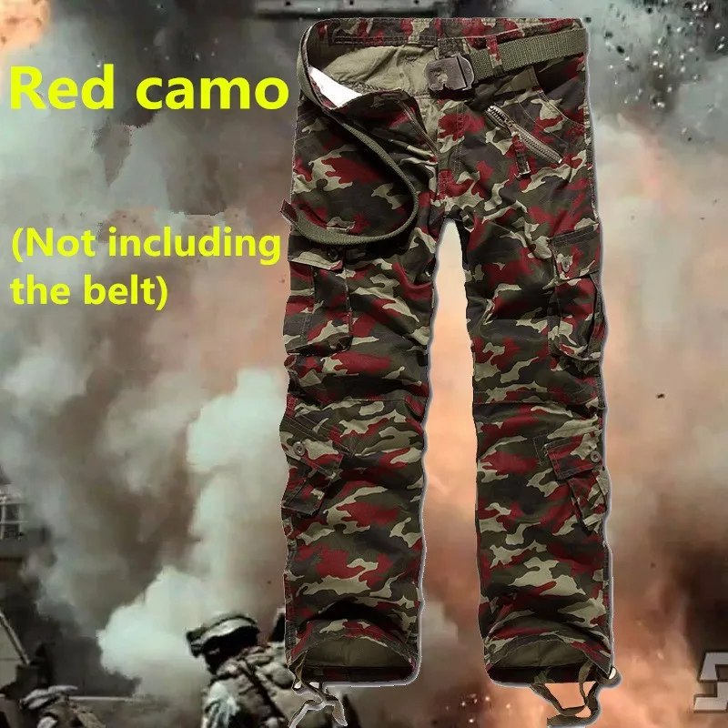 9 цветов Мужской военный армейский камуфляж штаны-карго мульти-карманный Повседневный прямой длинный мешковатый свободный Тактический