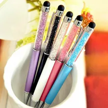 1 шт., креативная кристальная ручка, алмазные шариковые ручки, канцелярские шариковые ручки, стилус, ручка для сенсорного экрана, 11 цветов, маслянистая черная, запасная часть, 0,7 мм