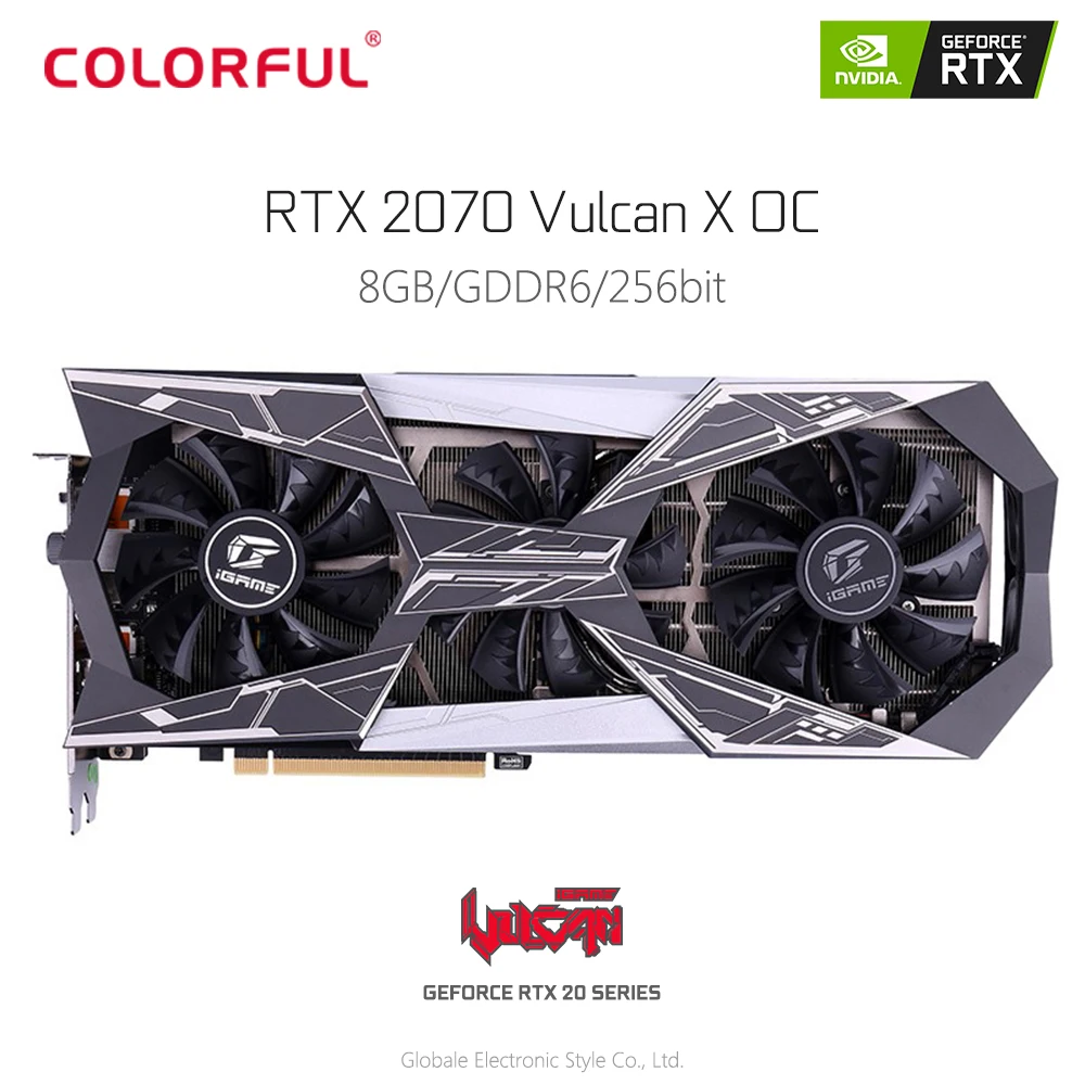 Оригинальная Красочная видеокарта iGame GeForce RTX 2070 Vulcan X OC для игр GDDR6 8G