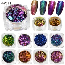 SWEETTREND 1 бутылка блестящие красочные нерегулярные эффект хамелеона дизайн ногтей Блеск DIY гель лак для ногтей украшения пыли LABS07-28
