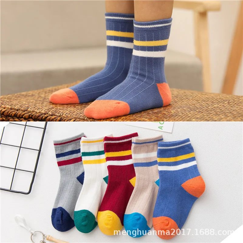 

2018 Autumn And Winter New Cotton casual all-match fashion five choose Socks For Children cute baby girls and boys