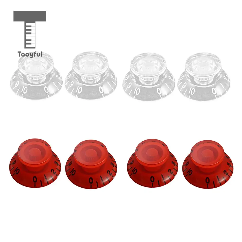 Tooyful 4pcs Acrylic Bell Speed Control Knobs Guitar Tone Volume Knobs for LP Electric Guitar Replacement Parts
