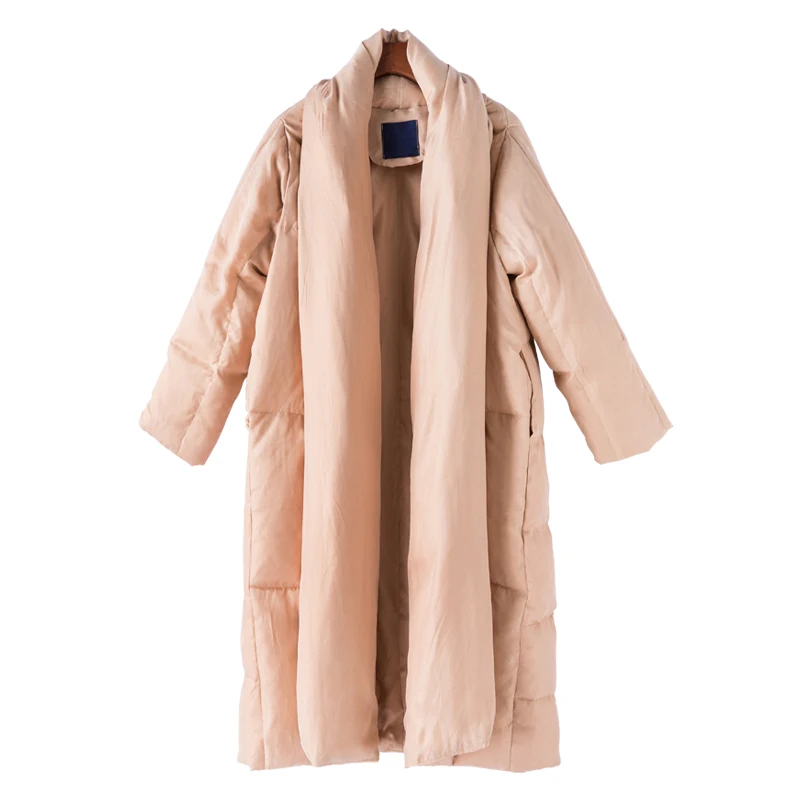 Original fashion style winter long down womens jacket thicken coat loose warm parkas cloak type outwear soft fabric comfortable