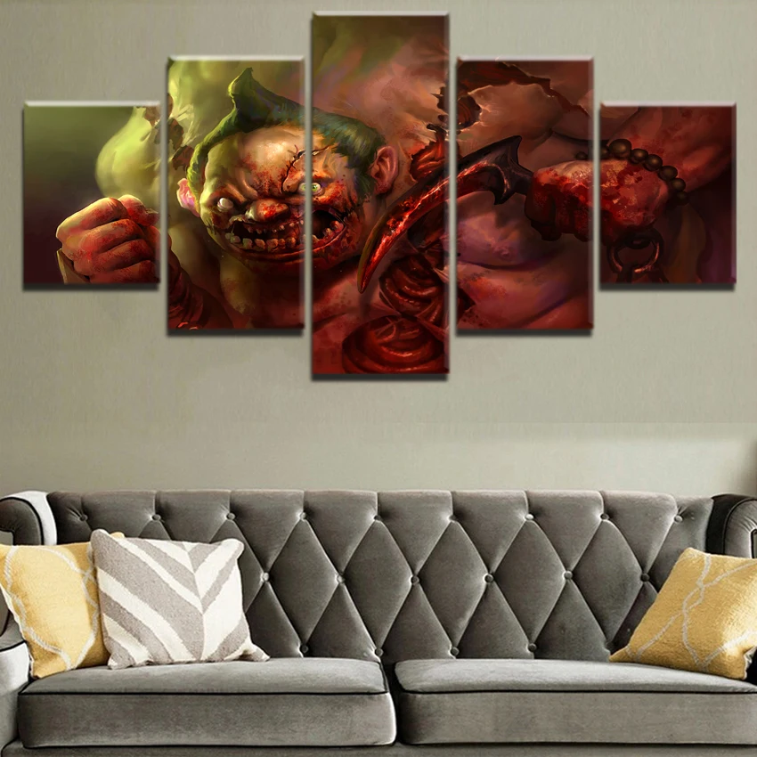 

Modern Canvas HD Printed Wall Art Game Poster Framework 5 Pieces DotA 2 Fantasy Pudge Painting Home Decor Living Room Pictures