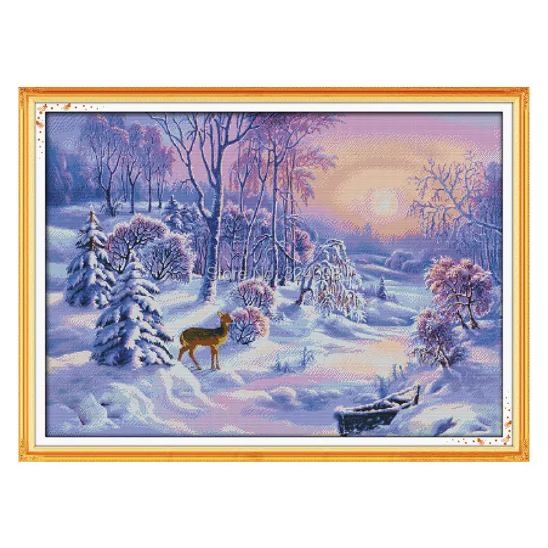 

Wholesale Needlework,Stitch,11CT 14CT Cross Stitch,Sets For Embroidery Kits,The forest snow Counted Cross-Stitching