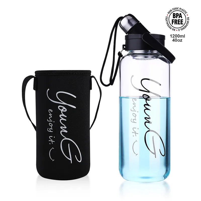 Large Glass Bottle for Water Outdoor Portable High Borosilicate Glass