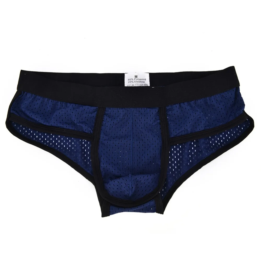 

1PC Sexy Low Waist U Convex Bulge Pouch Briefs Men's Acrylic Mesh Brief Underwear 3 Colors Underpants M-XL High Quality