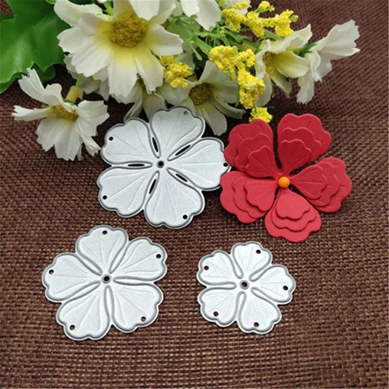

3pcs flower decoration Metal Cutting Dies Stencil Scrapbooking Photo Album Card Paper Embossing Craft DIY