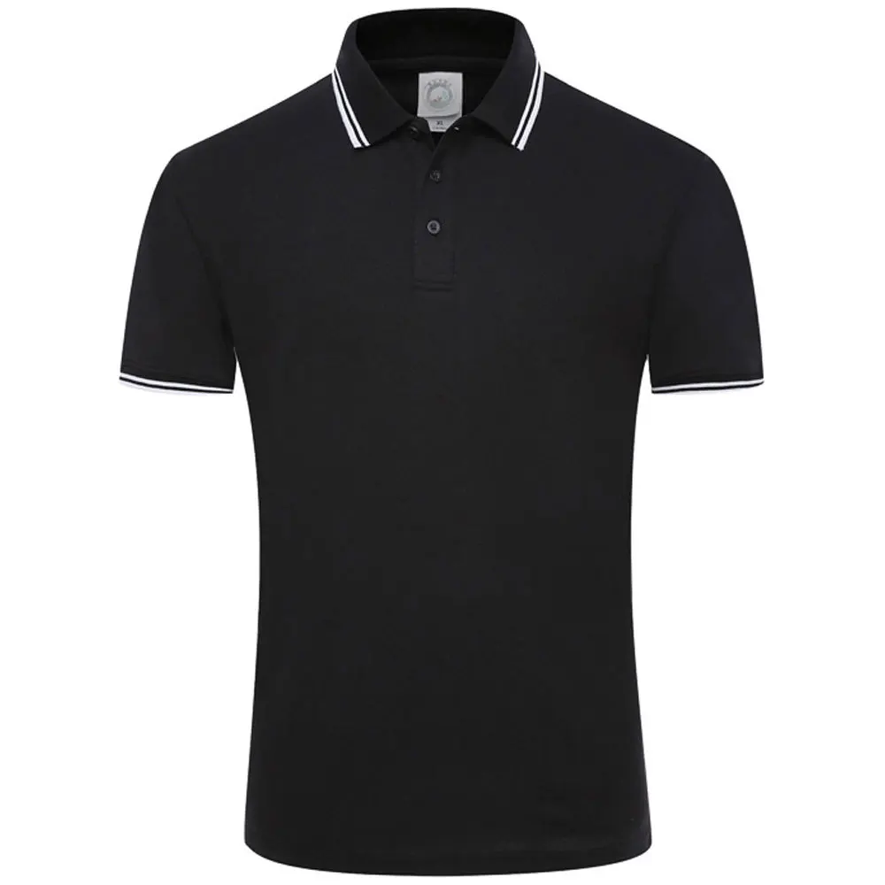 Men's Polo Shirt Plus Size XS-3XL Brand New High Quality Men Cotton Short Sleeve shirt Brands jerseys Summer Mens polo Shirts - Цвет: Черный