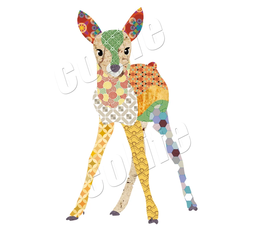 Color Deer Iron On Patch Washable Diy Accessory New Design Heat Transfer Badges Clothing Deco Stickers  (1)