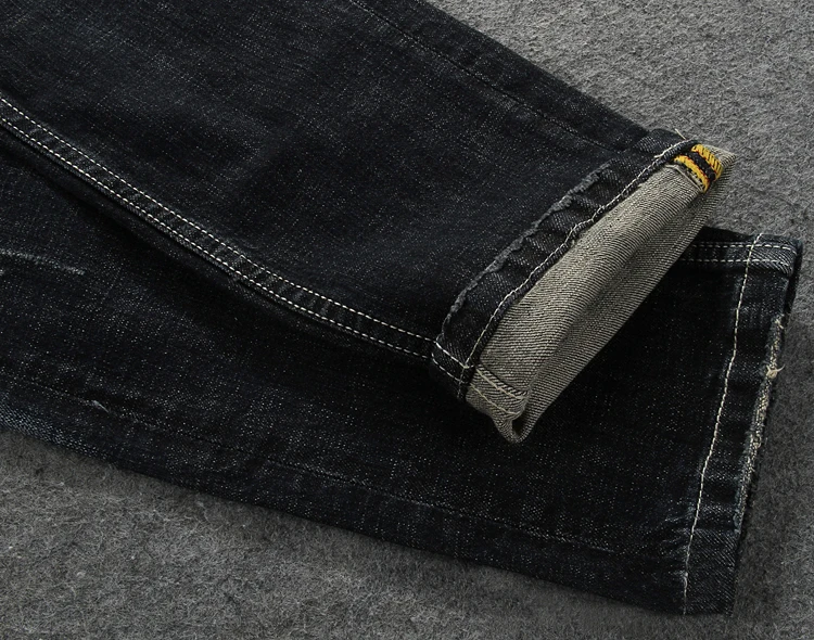 2019 новый итальянский Стиль модные мужские джинсы Высокое качество Slim Fit джинсы с потертостями и дырками рваные джинсы для мужчин Костюмы
