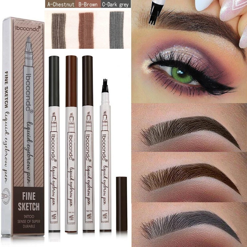 

Microblading Eyebrow Pencil Waterproof Fork Tip Brow Eye Pen Long-lasting Professional Fine Sketch Liquid Tattoo Eyebrow Pencil