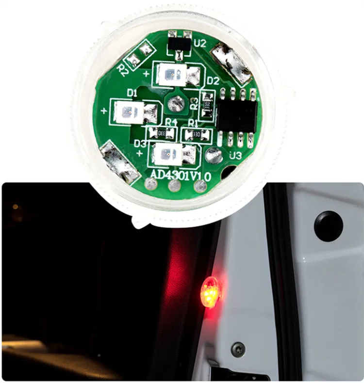 2 шт. Беспроводной магнитный светодиодный Предупреждение ющий светильник для открывания двери автомобиля, стробоскопическая вспышка, водонепроницаемый светодиодный фонарь для предотвращения столкновений сзади